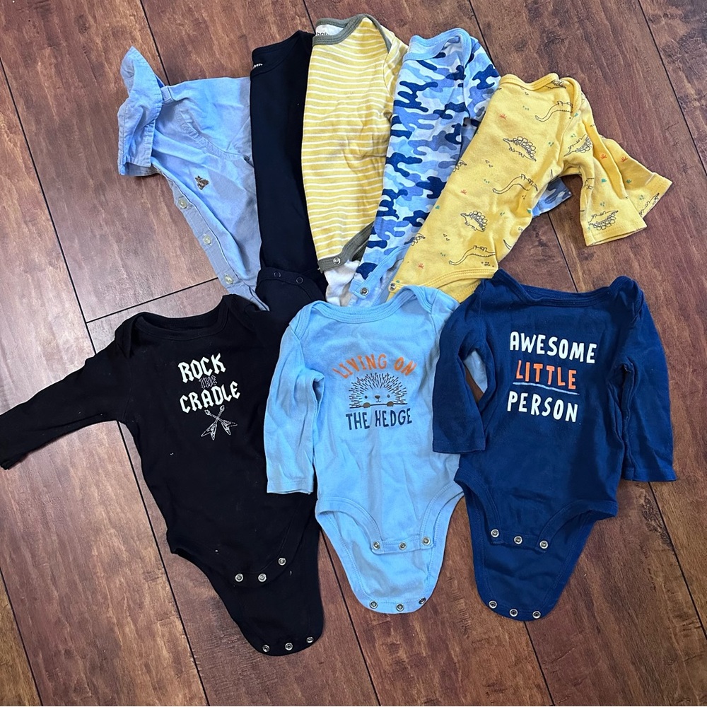 3-6 month long sleeve onsie bundle
